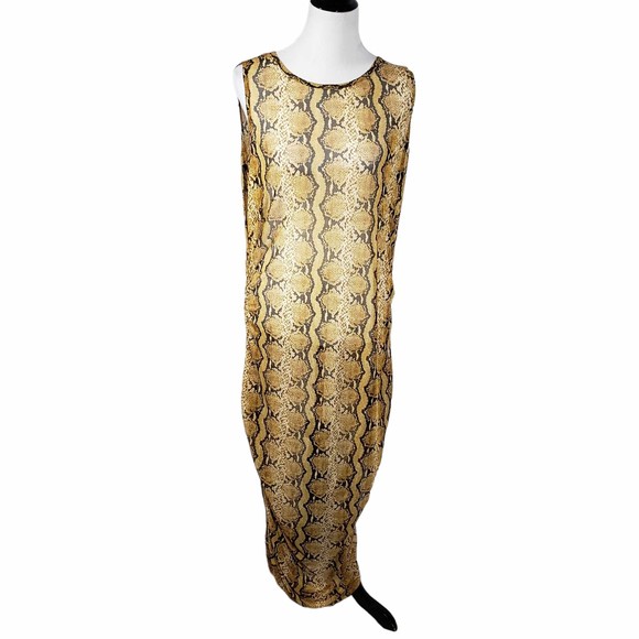 Persaya Forever 21 Plus 3X Snake Print Sheer Overlay Dress - Picture 6 of 9